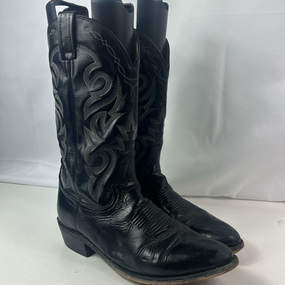 Dan Post Milwaukee Black Leather Cowboys Boots